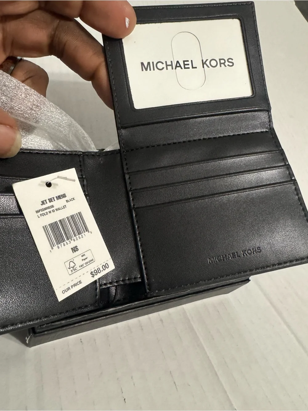 Michael Kors Black Jet set Trifold wallet NWT